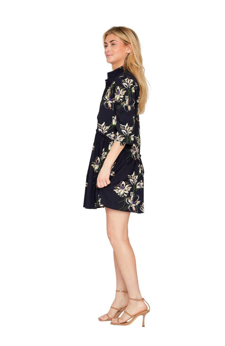 Cammie Ruffle Shirt Dress - Garden Romance