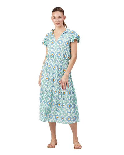 Charlie Dress - Aqua Mosaic