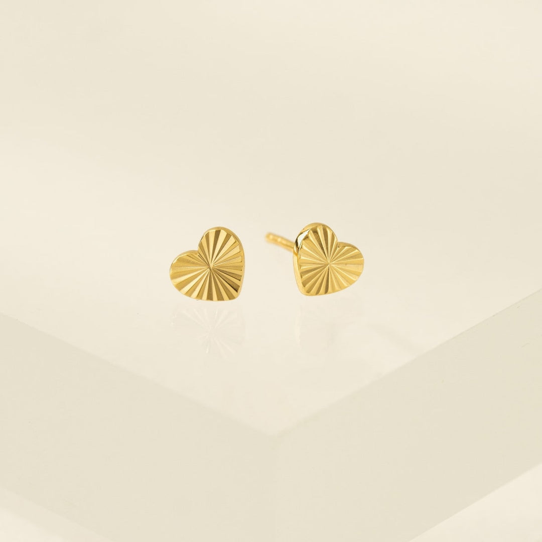 Heart Fluted Stud Earrings