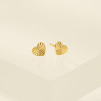 Heart Fluted Stud Earrings