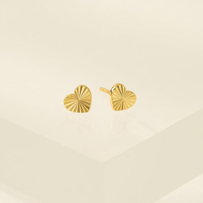 Heart Fluted Stud Earrings