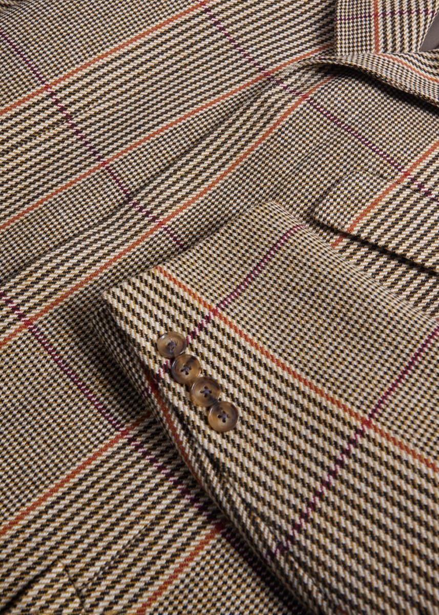 Russel Plaid Overcoat - Brown