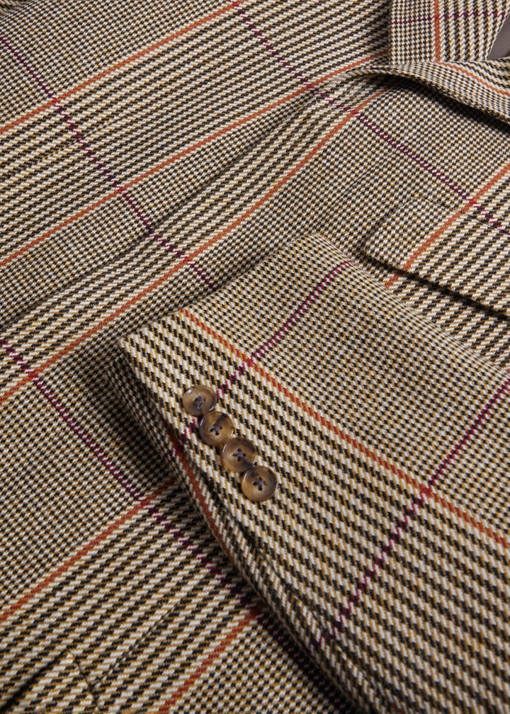 Russel Plaid Overcoat - Brown