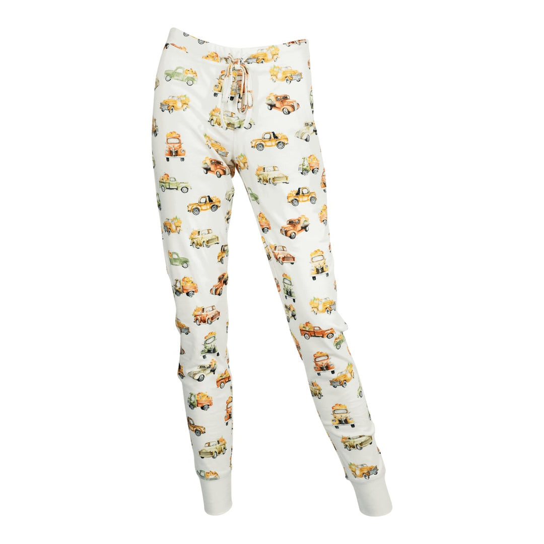 Women's Jogger/Henley Pajama Set - Pumpkin Trucks