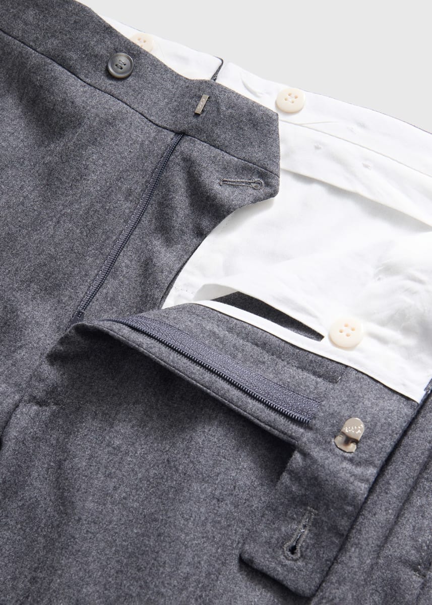 Wool Flannel Trouser - Mid Grey