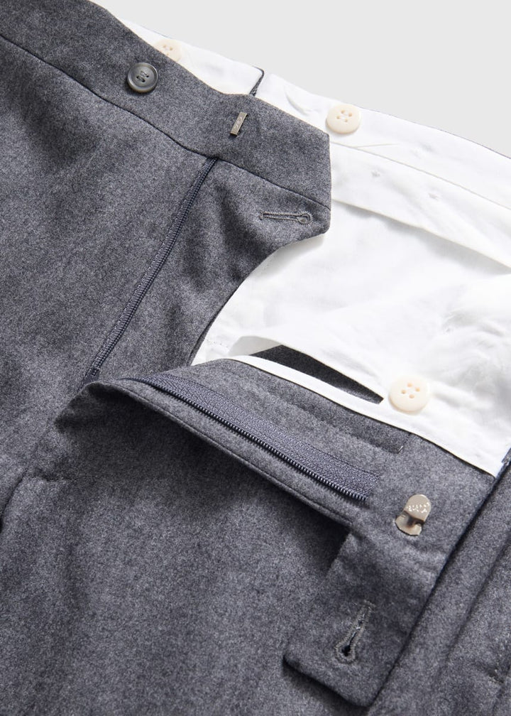 Wool Flannel Trouser - Mid Grey