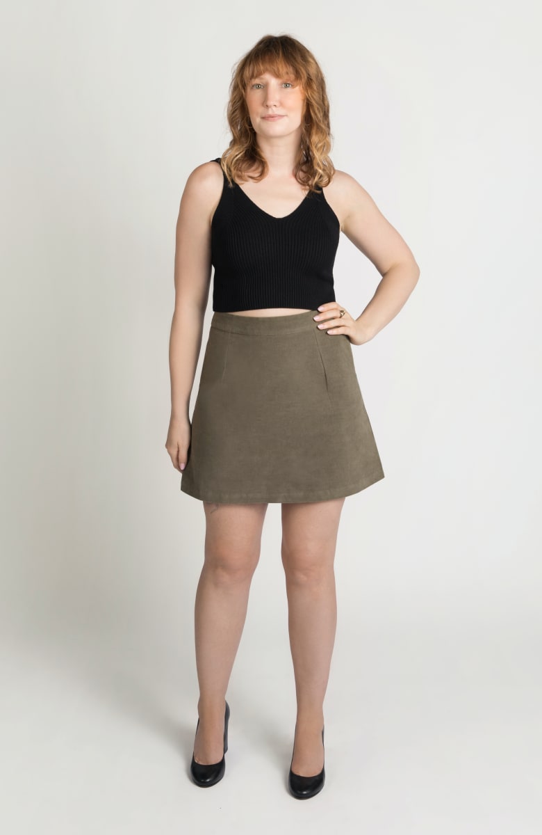 The Cord Mini Skirt - Moss