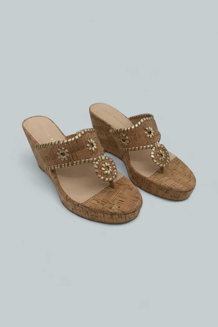 Jacks High Wedge - Cork/Gold