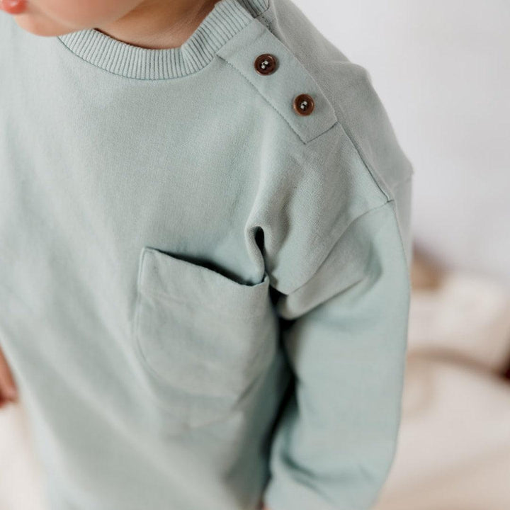Organic Cotton Italian Fleece Sweatshirt - Jade