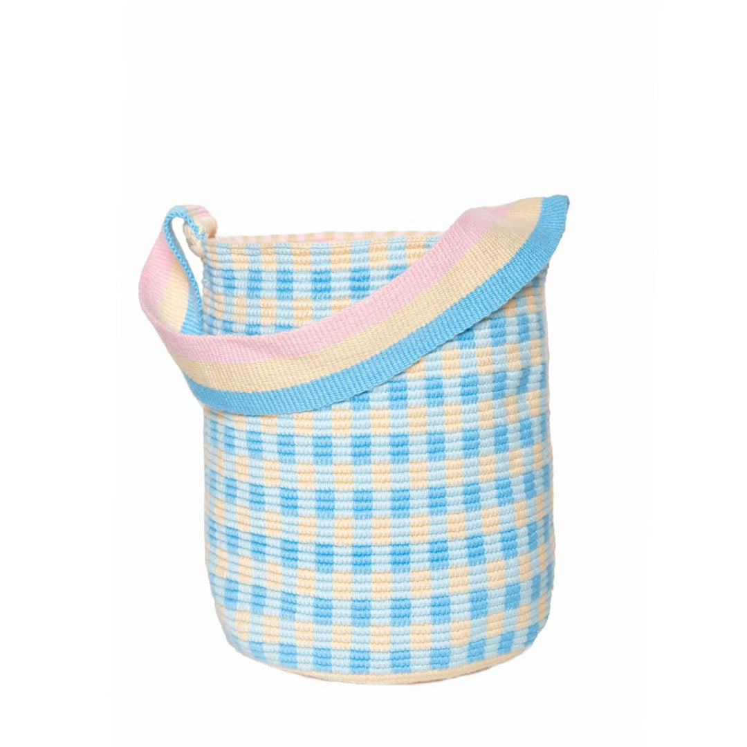 Pink Gingham Bucket Bag - Pastel