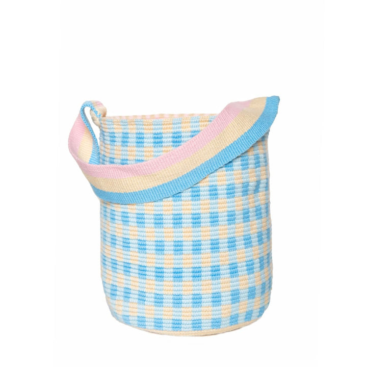 Pink Gingham Bucket Bag - Pastel