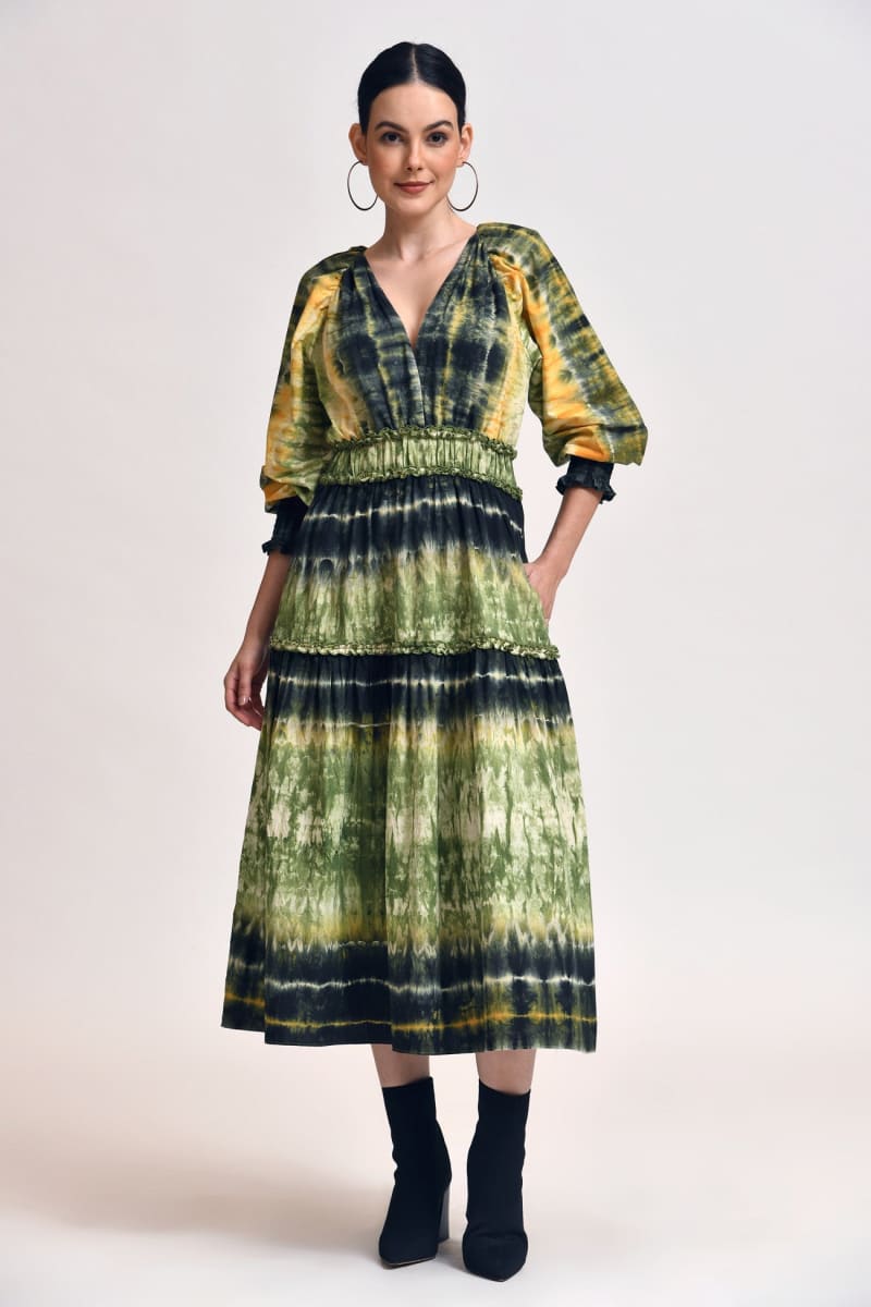 Oria Midi Dress - Olive