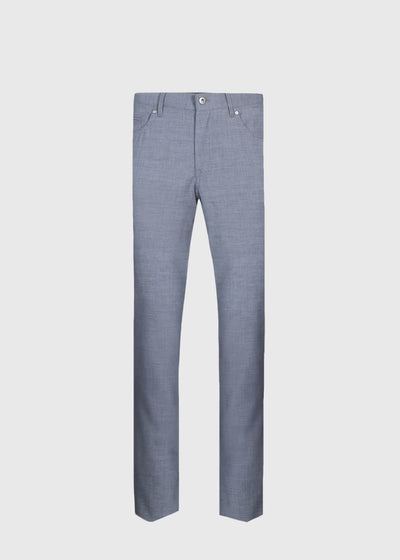 Wool Five Pocket Trouser - Light Grey