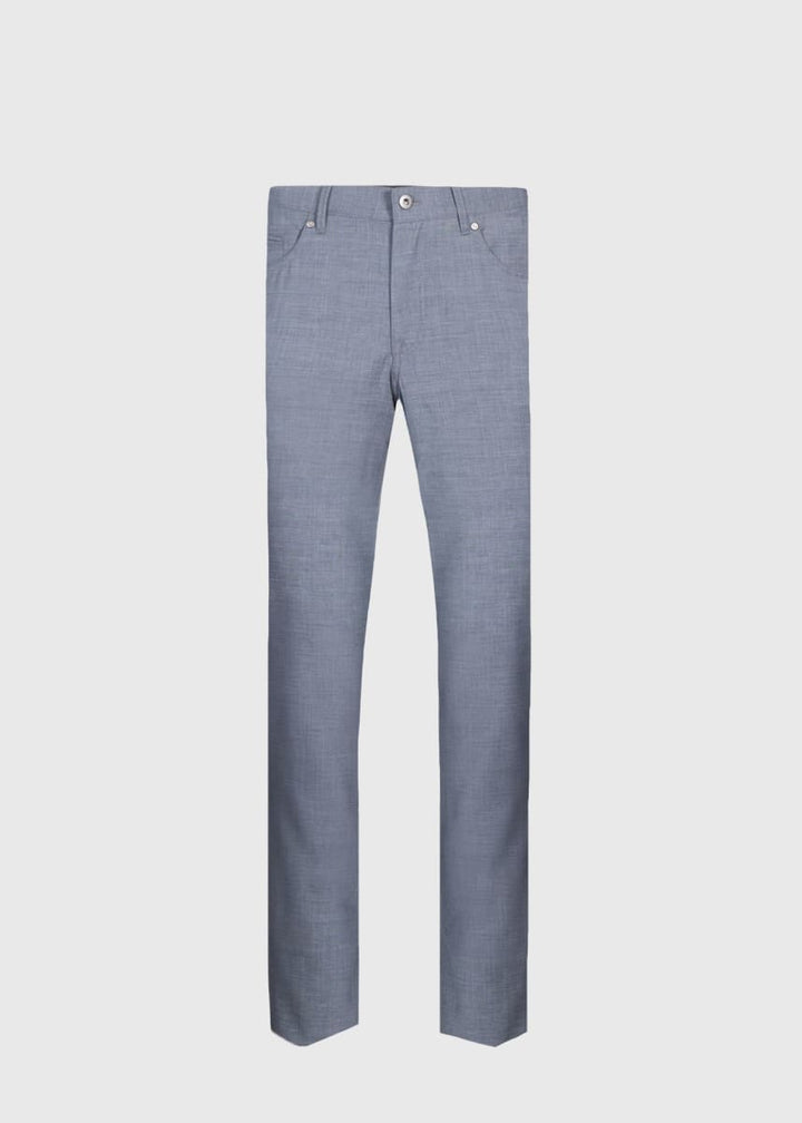 Wool Five Pocket Trouser - Light Grey