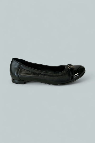 Women's Monika Cap Toe Ballet Flats - Black/Gold