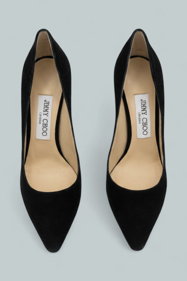 Women's Romy 85 Suede Pointed Toe Pumps - Black