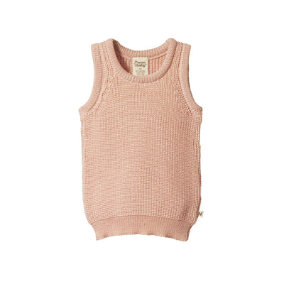 Merino Knit Vest - Rose Dust Chunky Knit