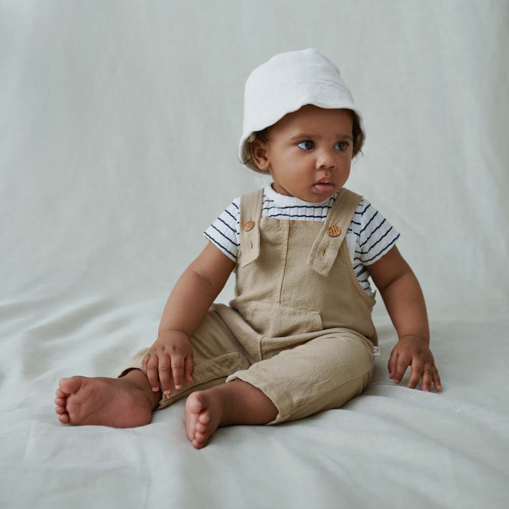 Rustic Cotton Baby Overalls - Sand Pants My Little Cozmo 