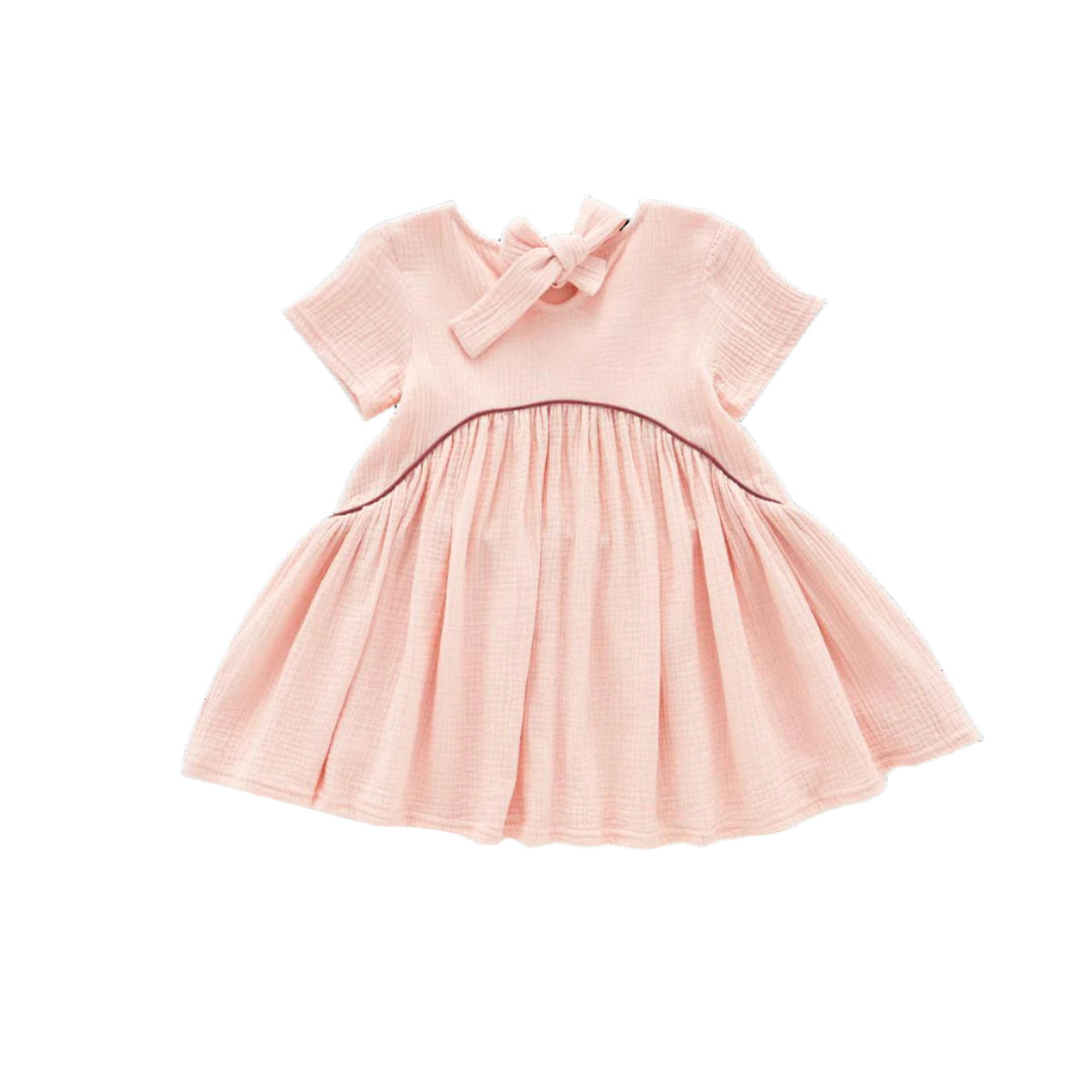 Girls Hi-Low Drop Waist Dress - Pink