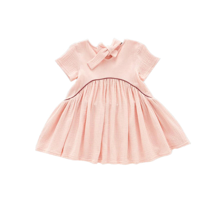 Girls Hi-Low Drop Waist Dress - Pink