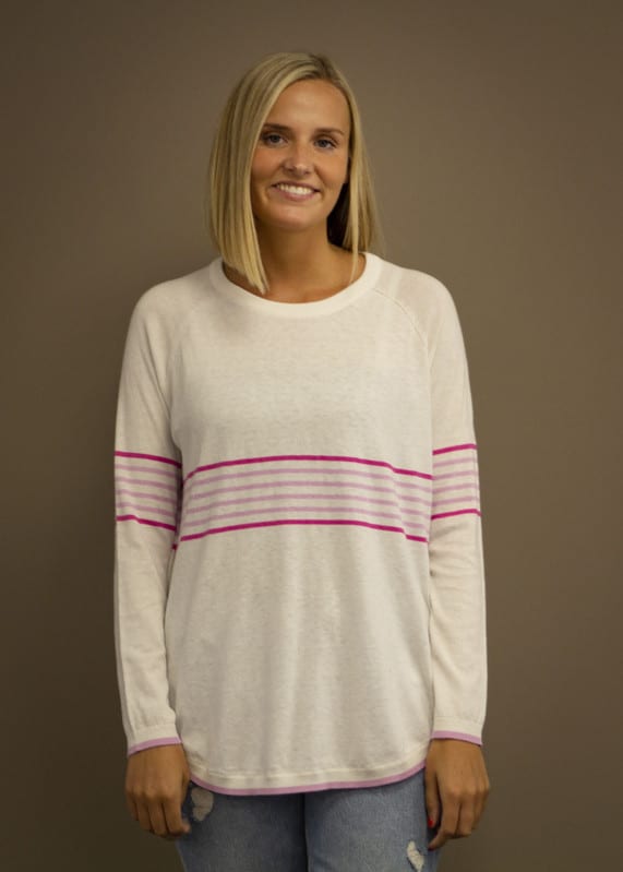 California Stripe - Laser White/Wild Rose & Dragon Fruit Stripes