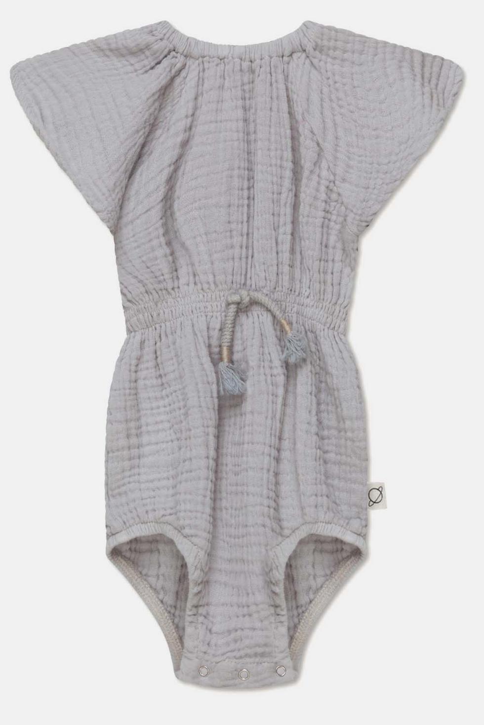 Gauze flutter baby romper - Soft grey