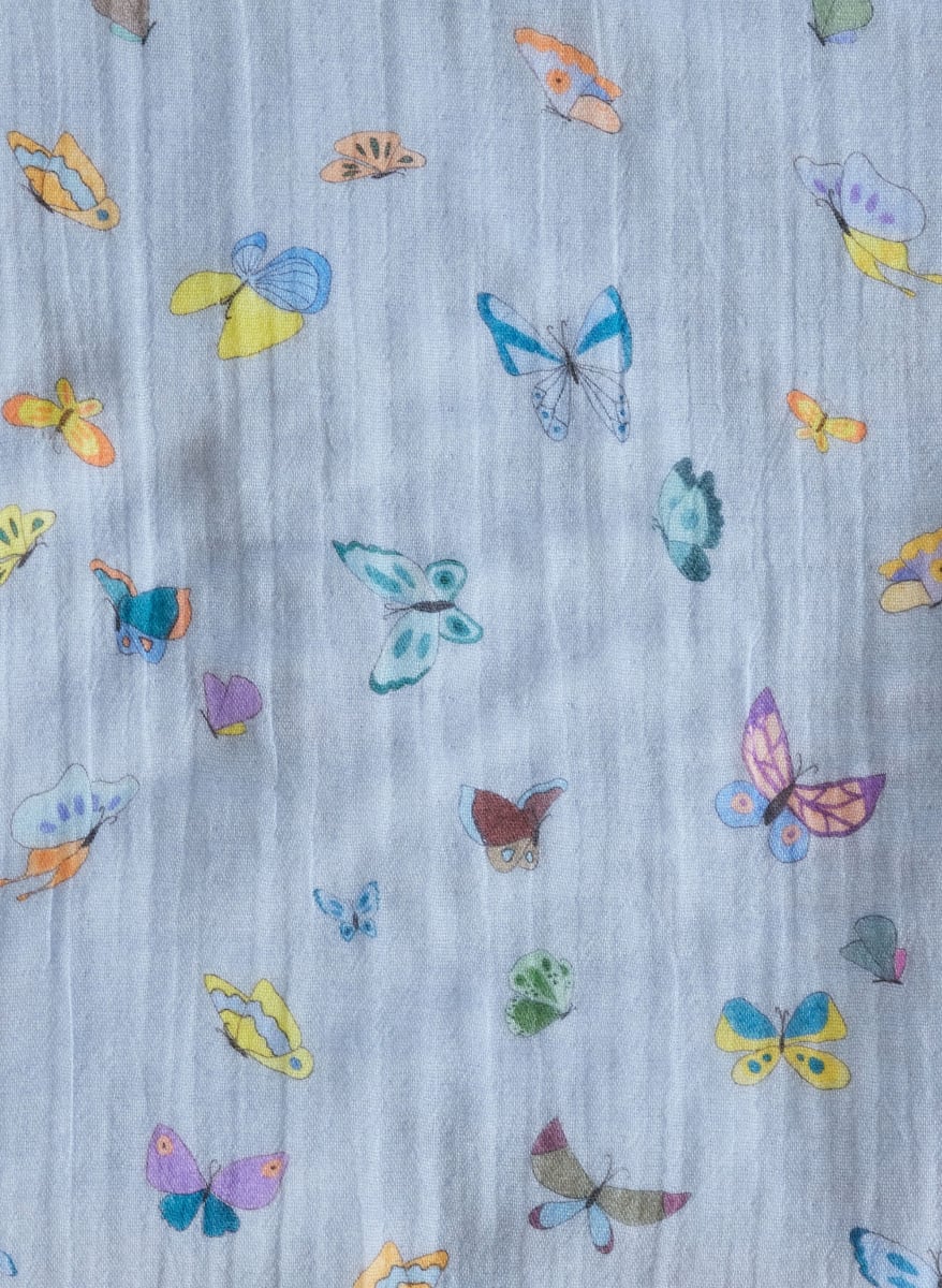 Shawl Blanket - Blue Madame Butterfly