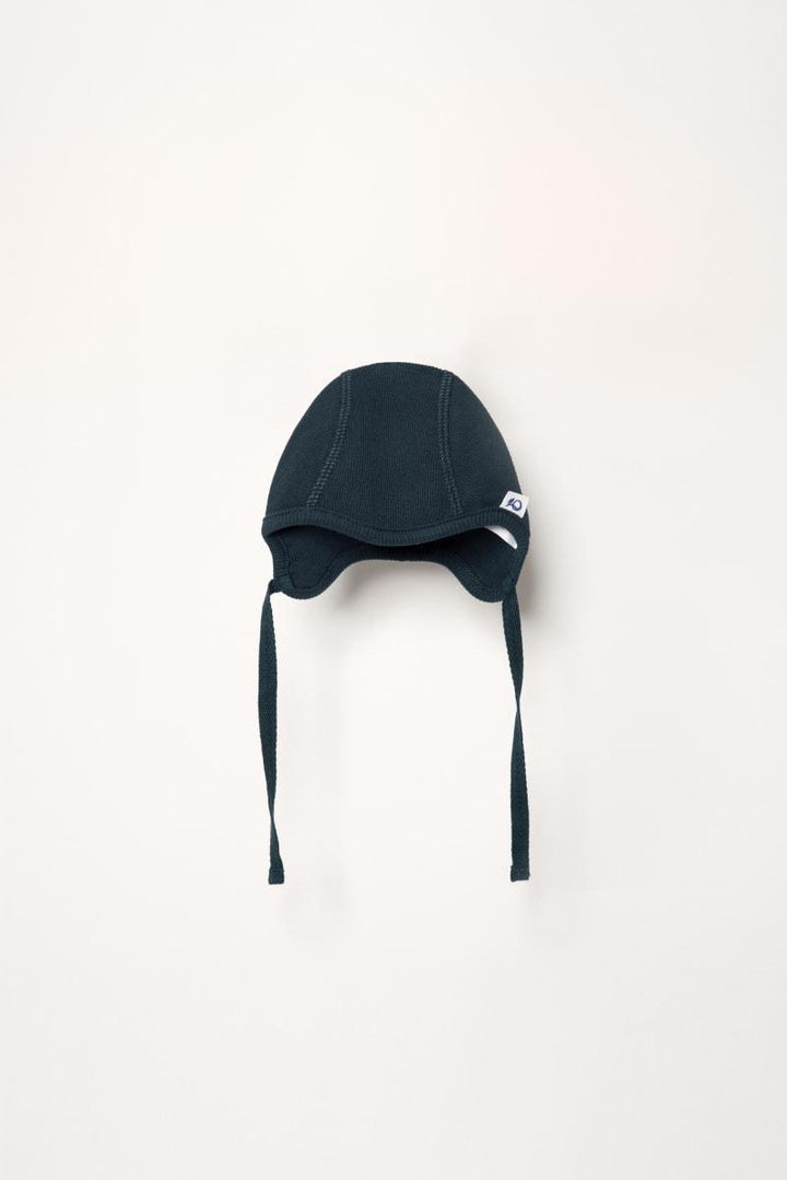 Organic Ribbed Helmet Cap - Navy