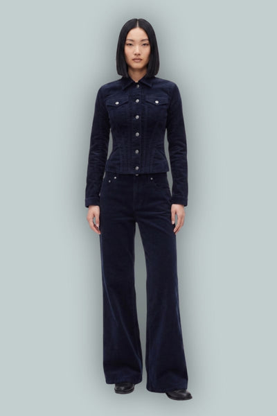 GapStudio Low Rise Corduroy Wide-Leg Pants - New Navy