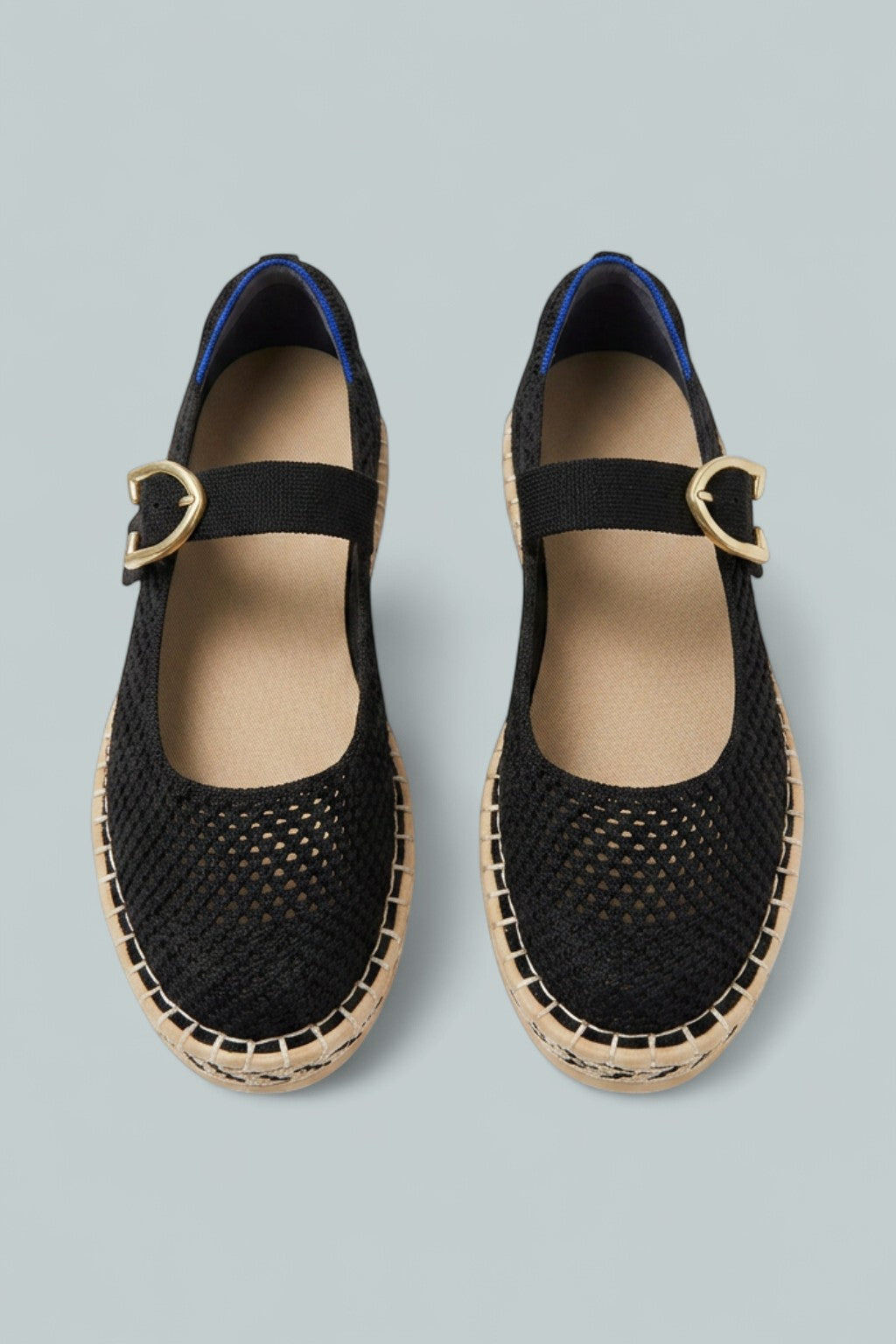 Women's Espadrille Mary Jane Flats - Black