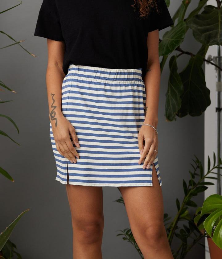 Jordan Skirt - Steel Blue Stripe