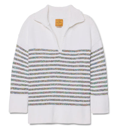 Hadley Striped Polo - White - XS/S - Sweater