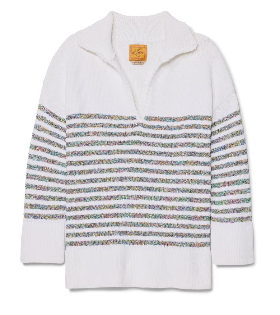 Hadley Striped Polo - White - XS/S - Sweater