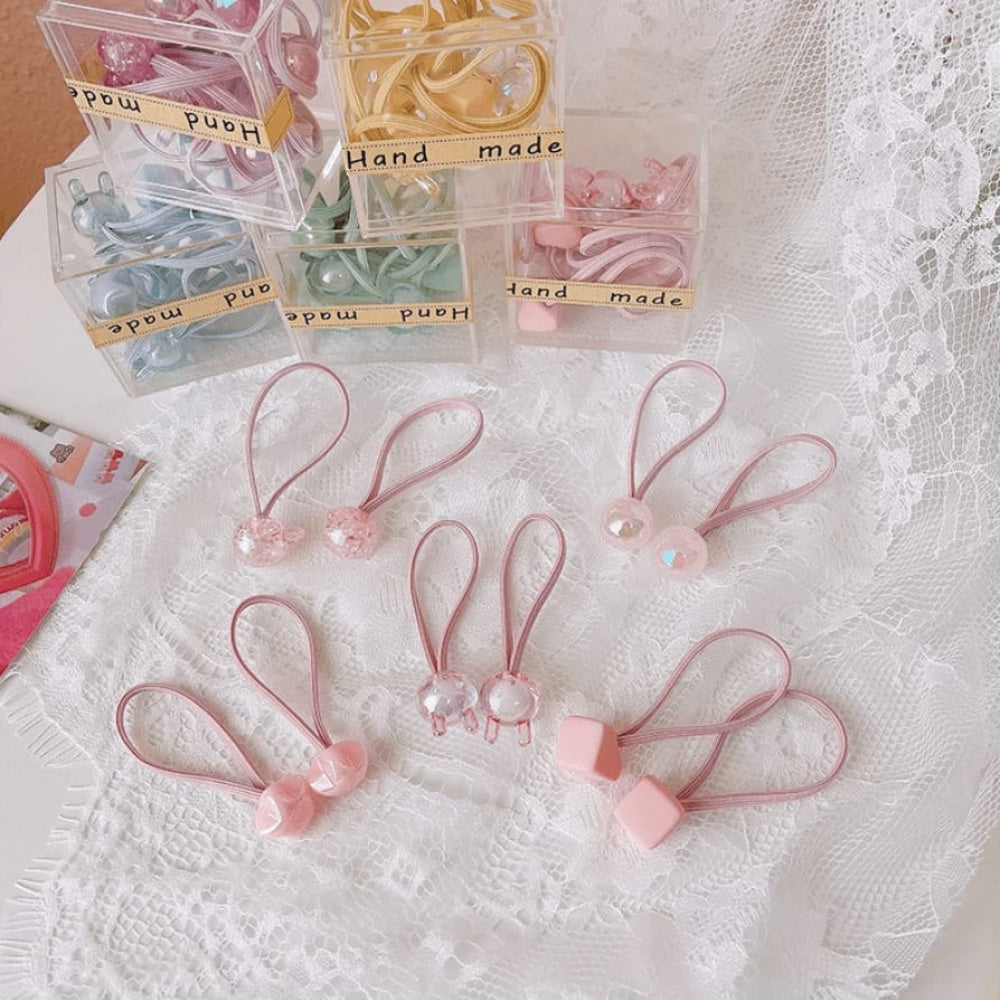 Hair Elastic 10Pc Box Set - Pink - OS - Hair Accessories