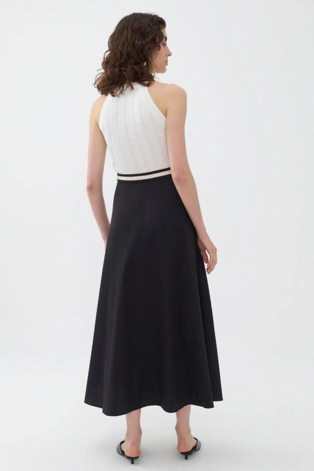 Halter Neck Knit Top - Off-white - Halter Top