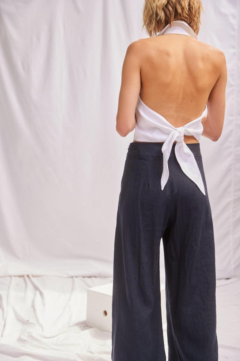 Halter Shirt - White - Halter Top