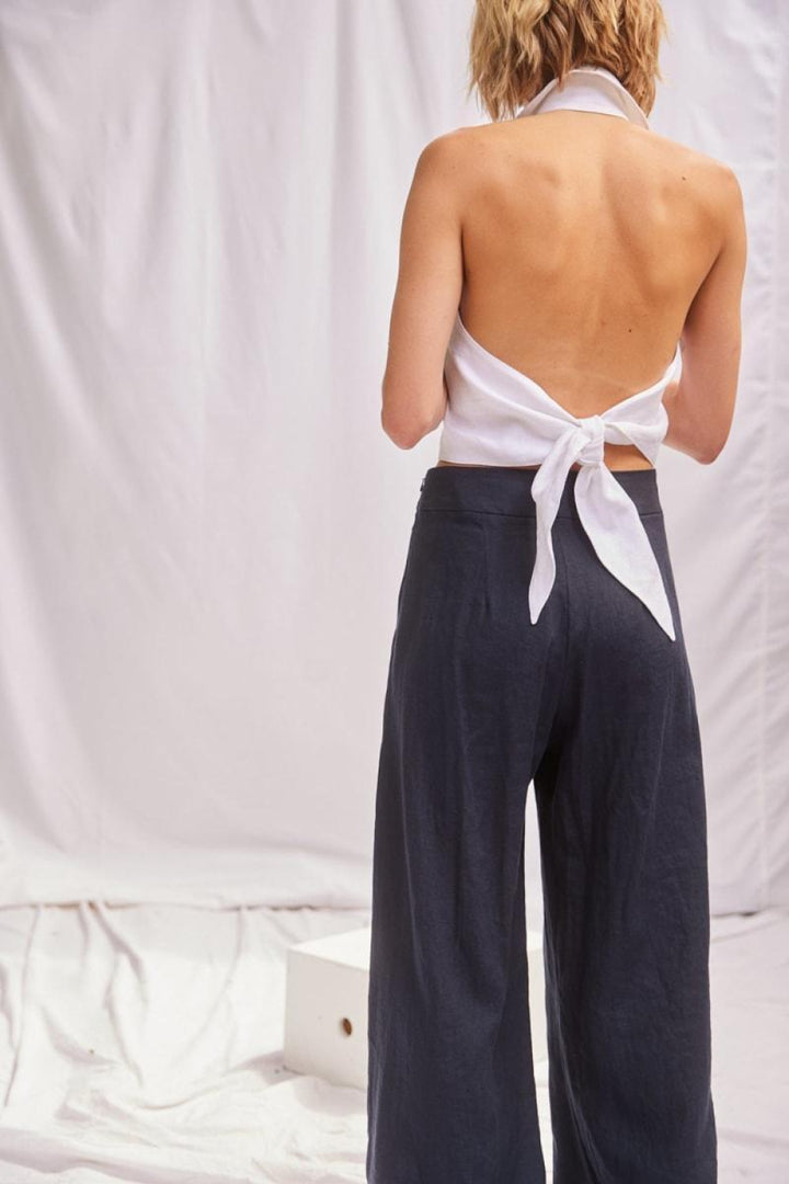 Halter Shirt - White - Halter Top