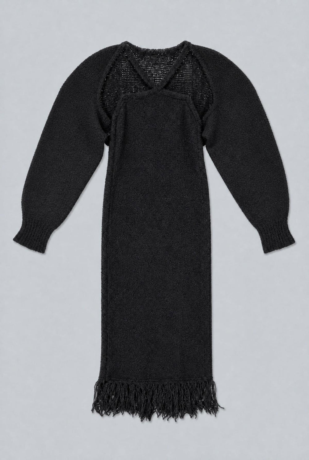 Halter Sweater Dress With Shrug - Black - Dresses