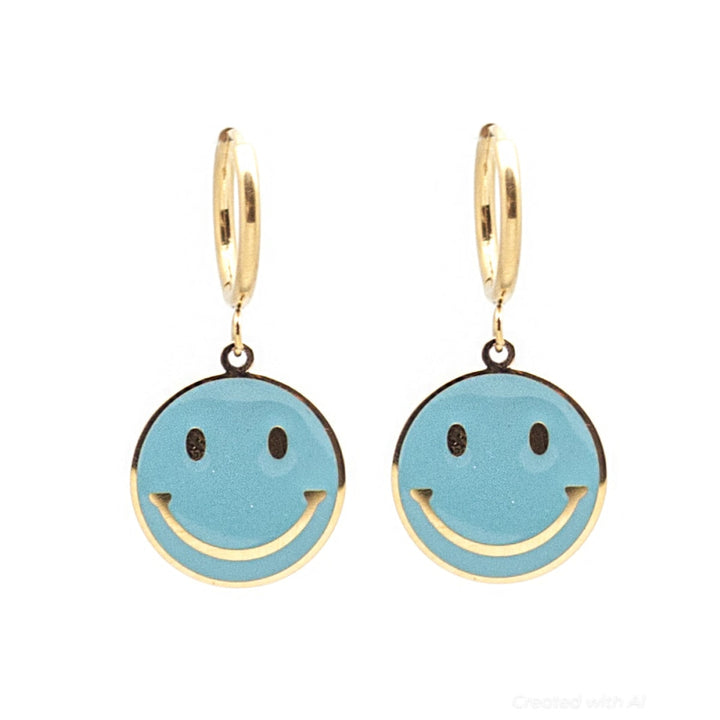 Happy Hoops - Turquoise - One Size - Earrings