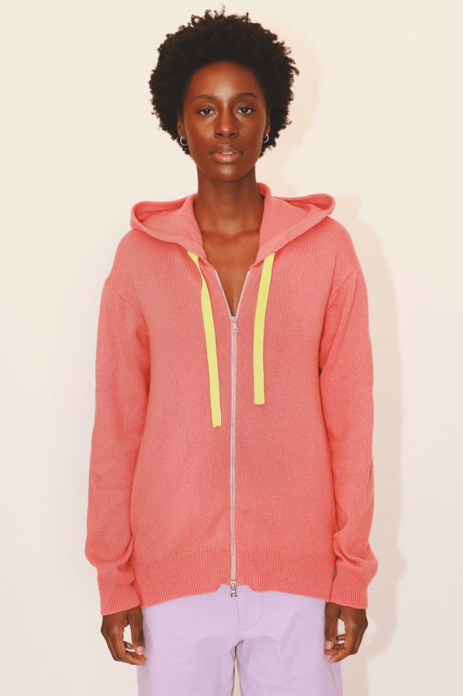 Harry Zip Hoodie - Coral - Hoodie
