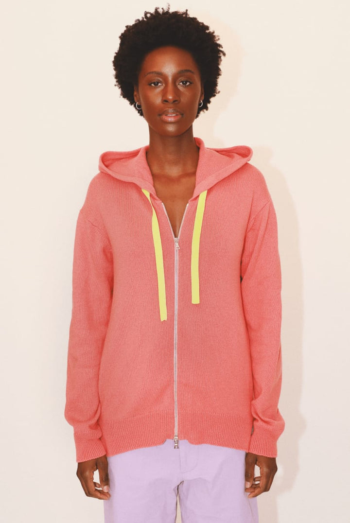 Harry Zip Hoodie - Coral - Hoodie