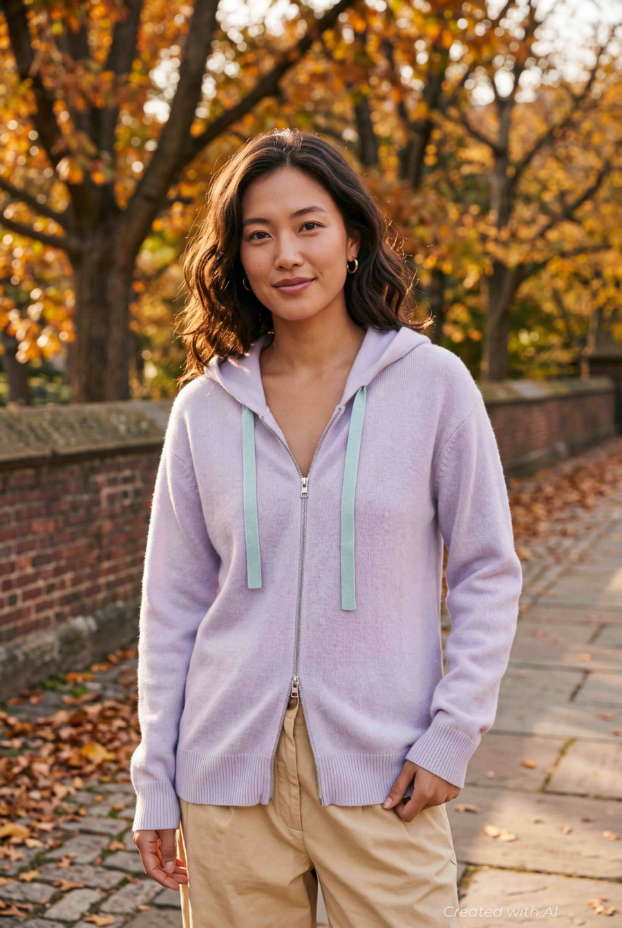 Harry Zip Hoodie - Lilac - Hoodie