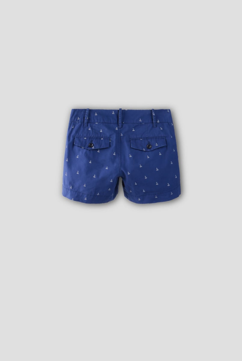 Boat Print 4" Short - Royal Blue