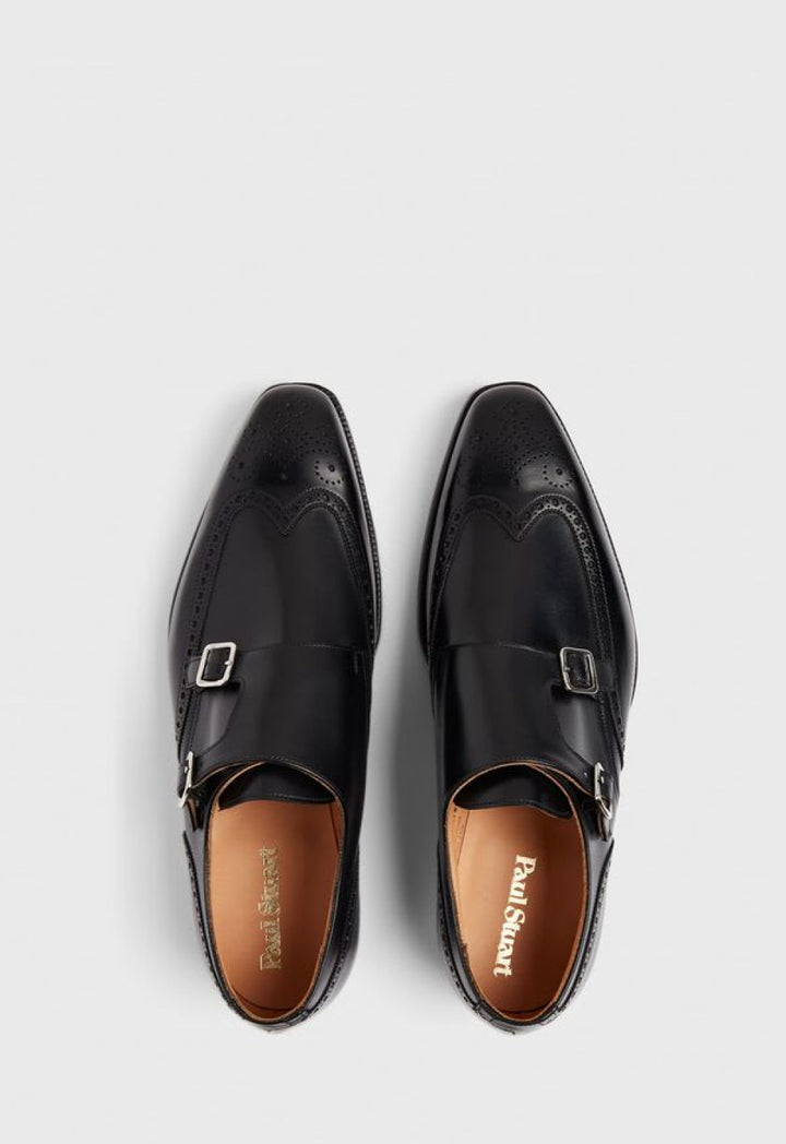 Hawthorne Leather Double Monk Strap - Black - Dress Shoe
