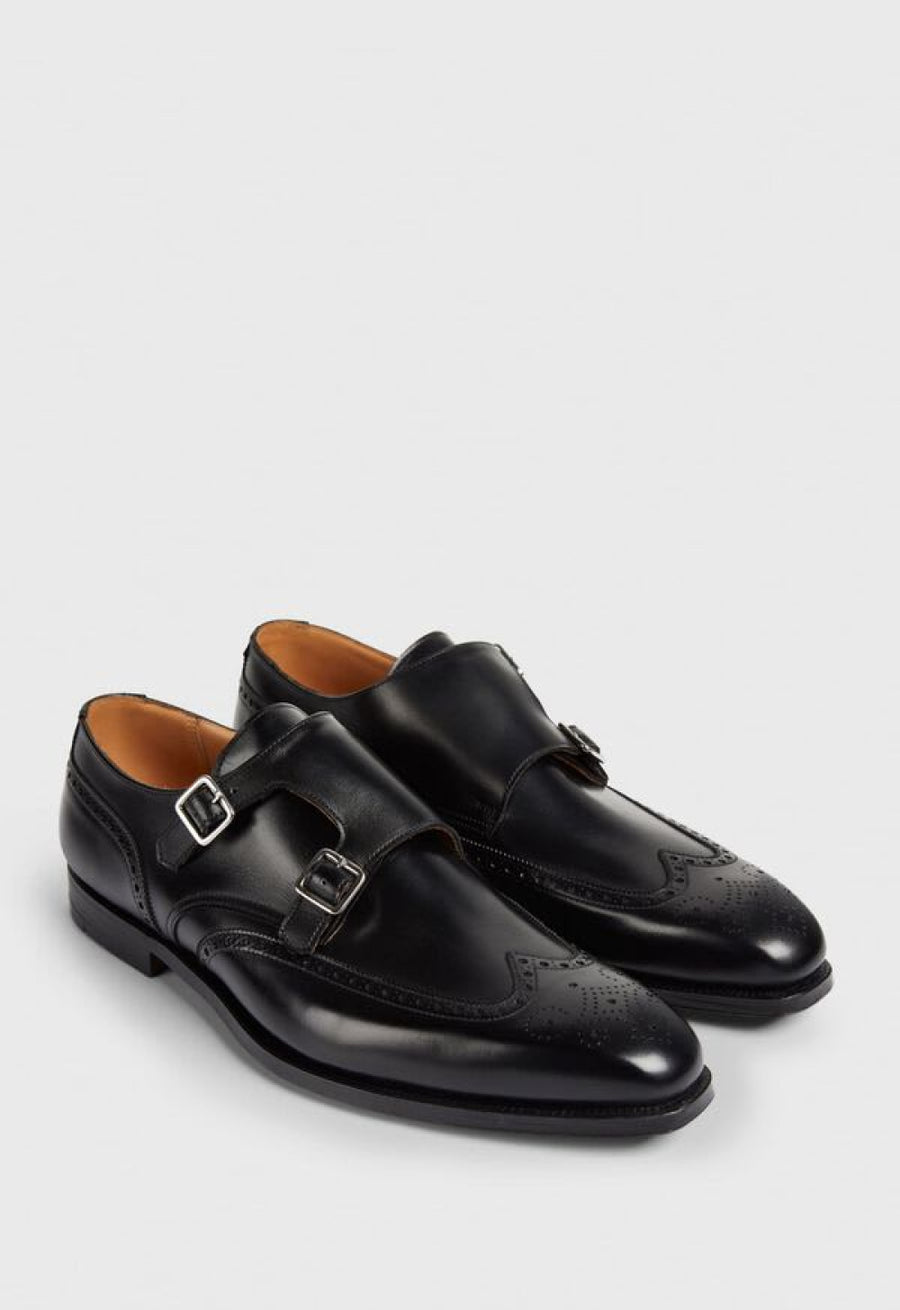 Hawthorne Leather Double Monk Strap - Black - Dress Shoe