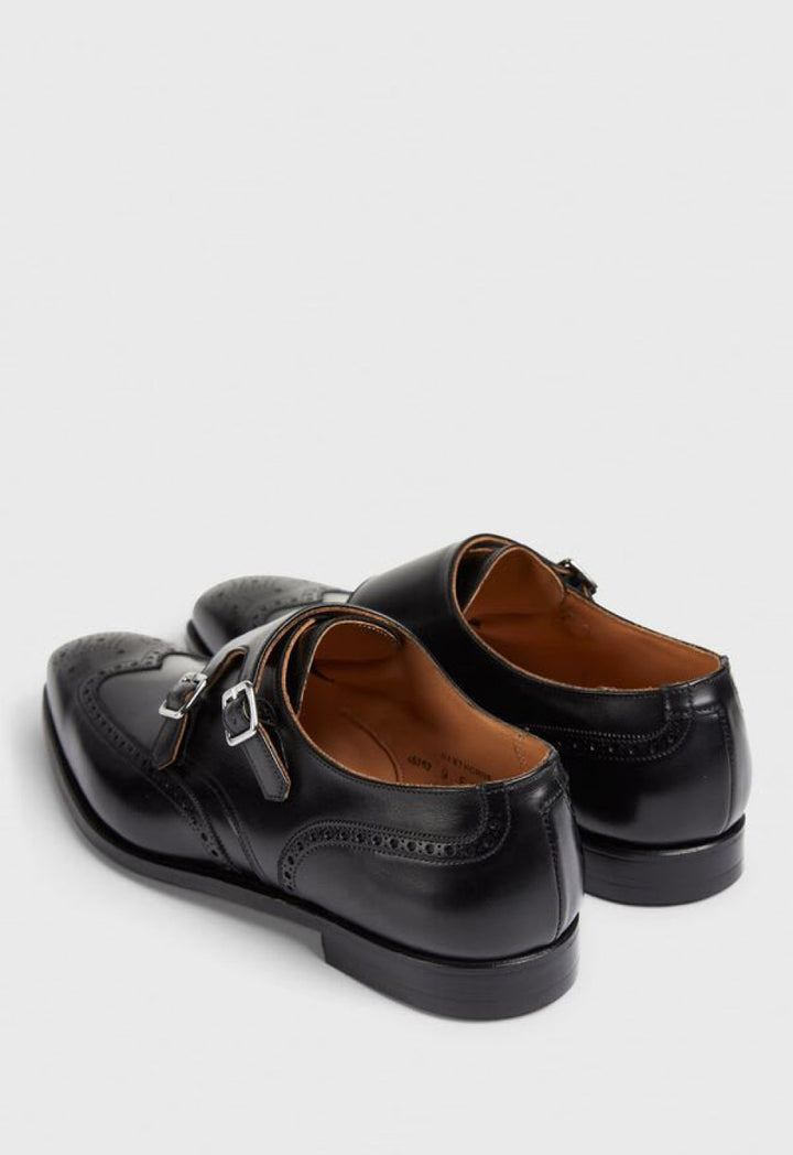 Hawthorne Leather Double Monk Strap - Black - Dress Shoe
