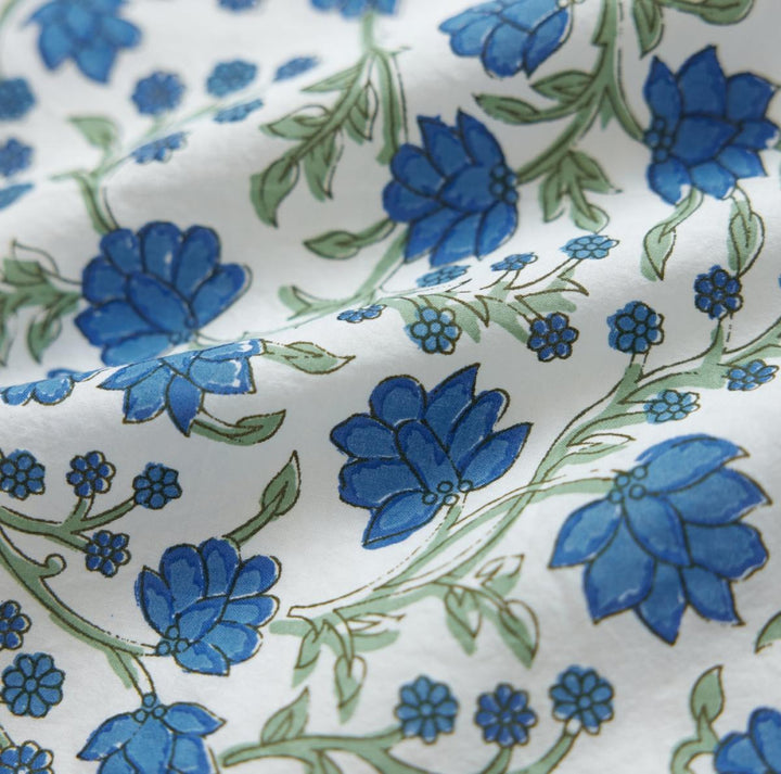 Hayley Puff Sleeve Midi Dress - Cream/Azure Floral - FINAL SALE - Dresses