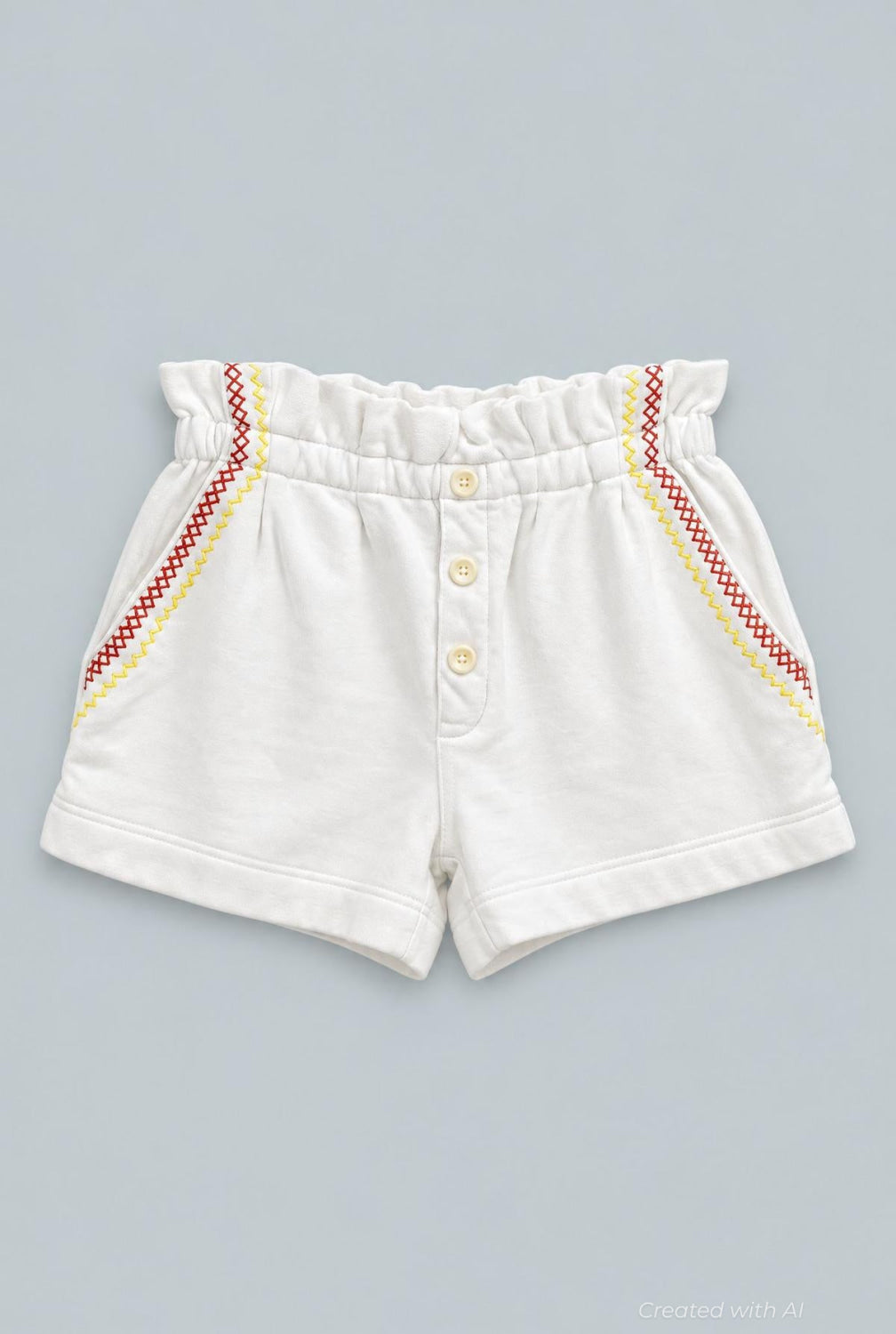 Hazel Paperbag Sweatshorts - White - Shorts