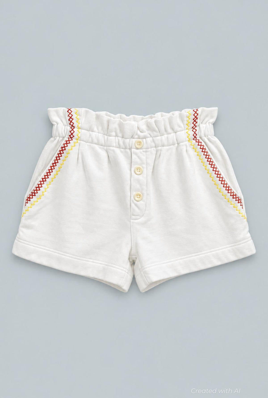 Hazel Paperbag Sweatshorts - White - Shorts