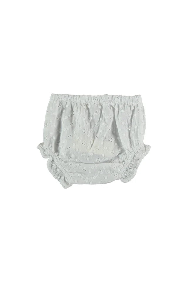 Embroidered Baby Bloomers - White